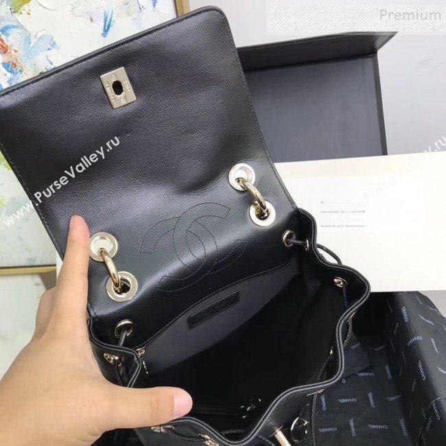 Chanel Chevron Grained Calfskin Backpack AS0640 Black 2019 (KAIS-9111801)