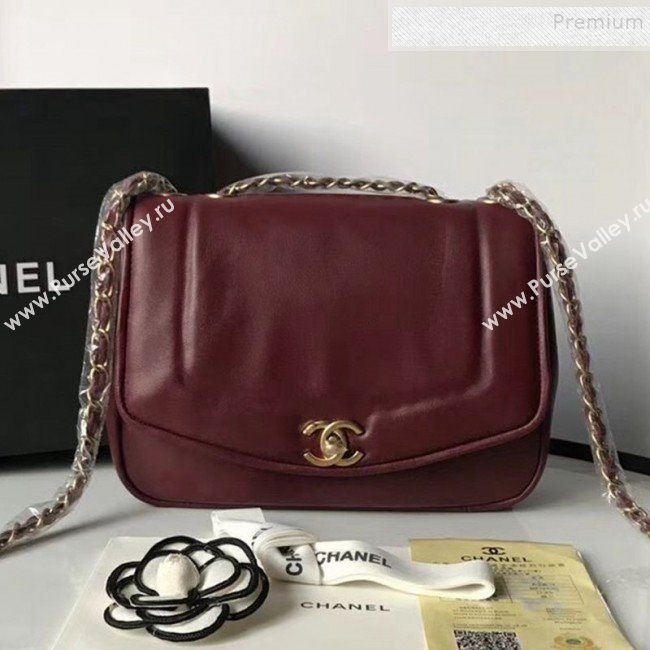 Chanel Lambskin Medium Flap Bag AS1178 Burgundy 2019 (KAIS-9111805)