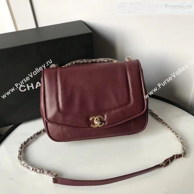 Chanel Lambskin Medium Flap Bag AS1178 Burgundy 2019 (KAIS-9111805)