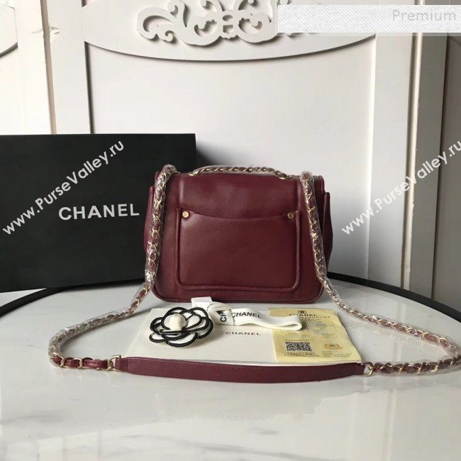 Chanel Lambskin Medium Flap Bag AS1178 Burgundy 2019 (KAIS-9111805)