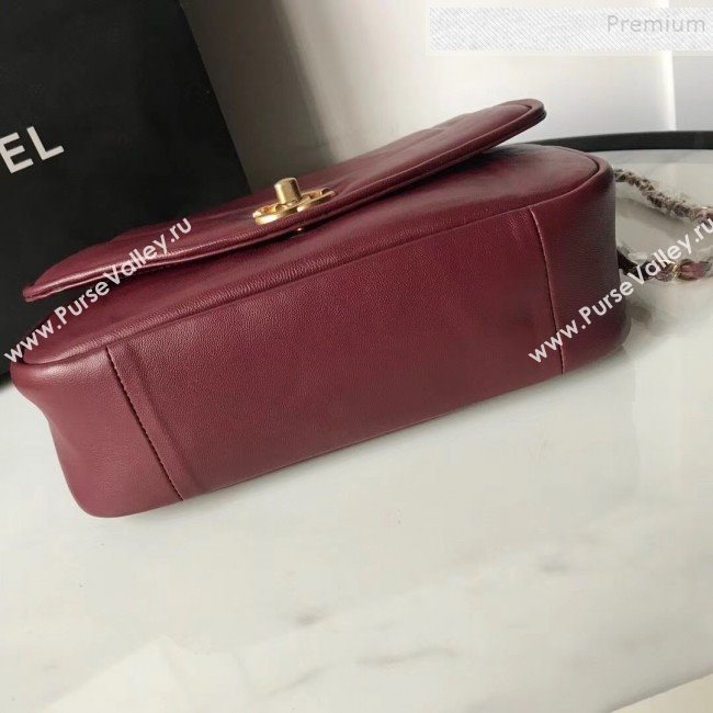Chanel Lambskin Medium Flap Bag AS1178 Burgundy 2019 (KAIS-9111805)