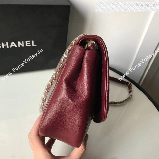 Chanel Lambskin Medium Flap Bag AS1178 Burgundy 2019 (KAIS-9111805)