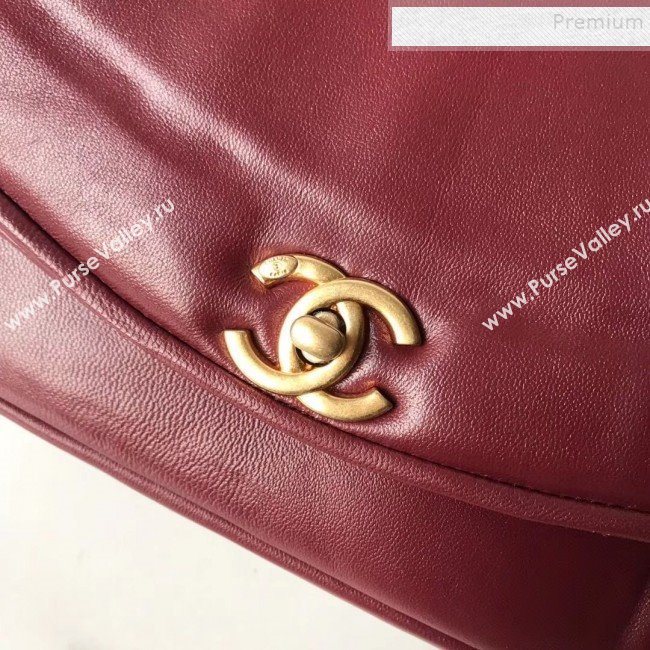 Chanel Lambskin Medium Flap Bag AS1178 Burgundy 2019 (KAIS-9111805)