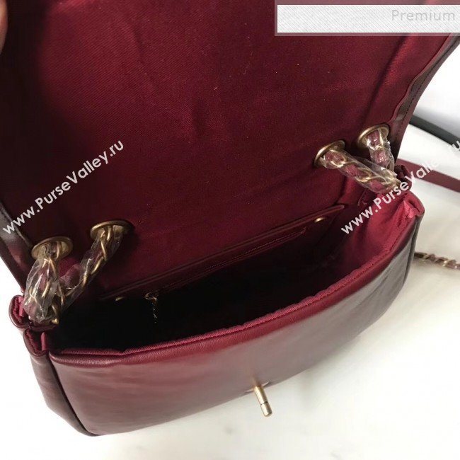 Chanel Lambskin Medium Flap Bag AS1178 Burgundy 2019 (KAIS-9111805)