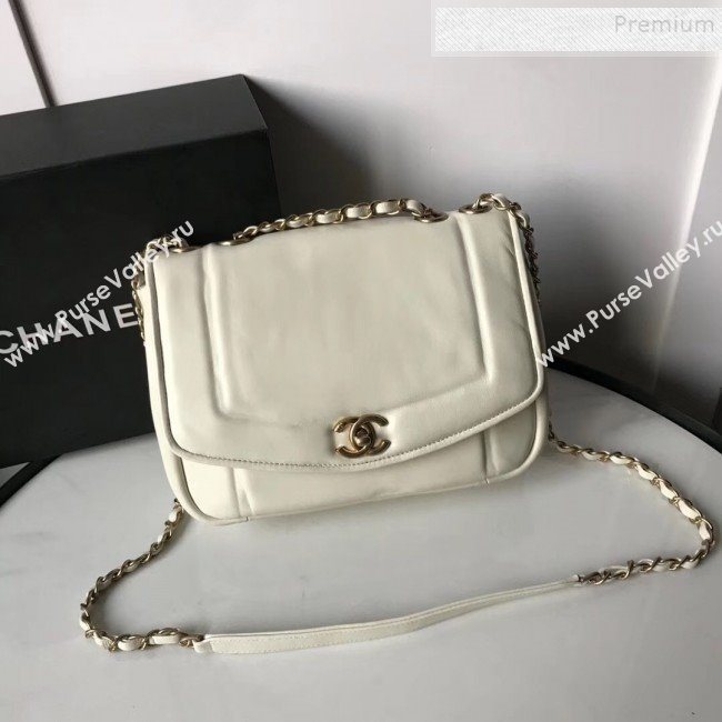 Chanel Lambskin Medium Flap Bag AS1178 White 2019 (KAIS-9111802)