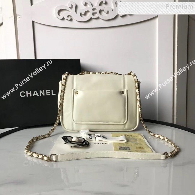 Chanel Lambskin Medium Flap Bag AS1178 White 2019 (KAIS-9111802)