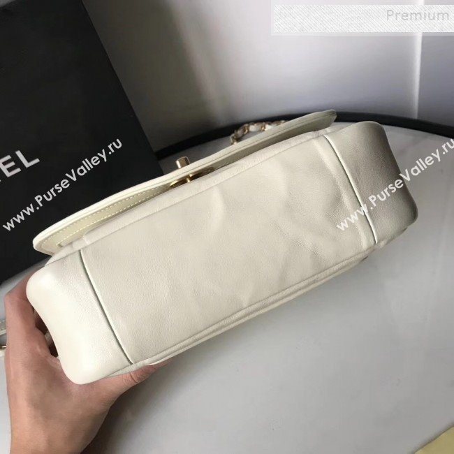 Chanel Lambskin Medium Flap Bag AS1178 White 2019 (KAIS-9111802)