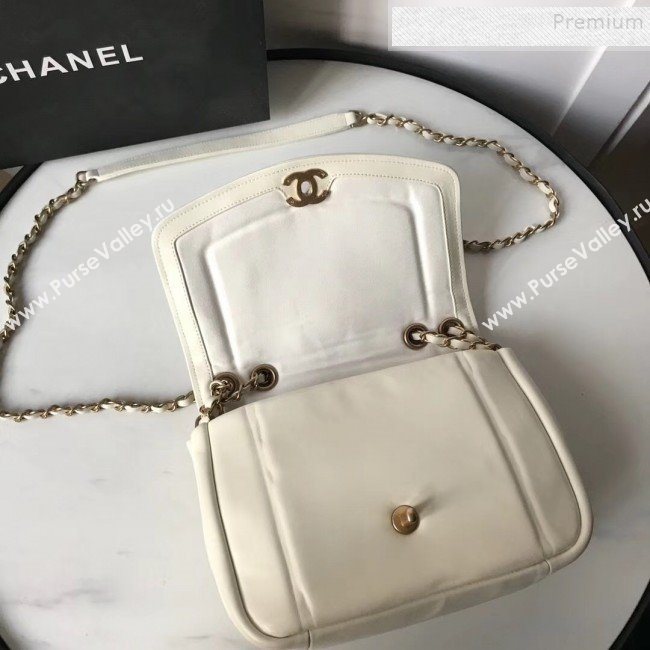 Chanel Lambskin Medium Flap Bag AS1178 White 2019 (KAIS-9111802)