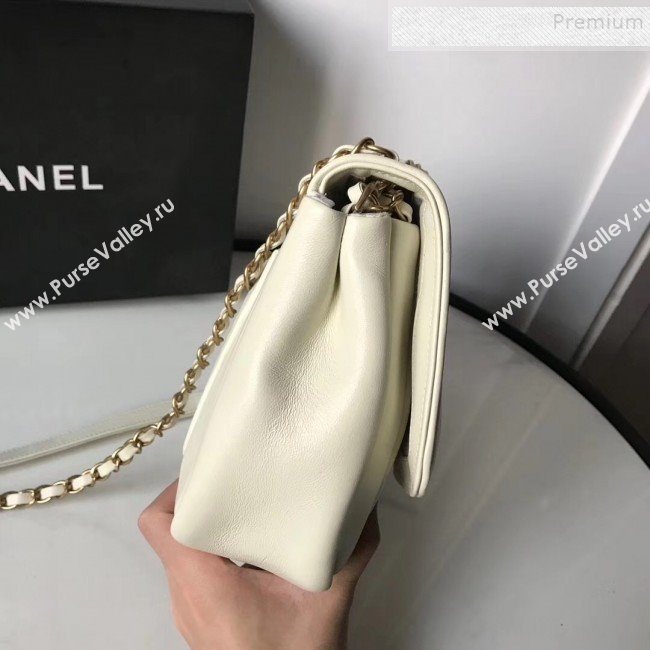 Chanel Lambskin Medium Flap Bag AS1178 White 2019 (KAIS-9111802)
