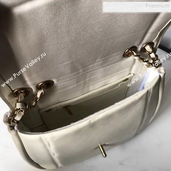 Chanel Lambskin Medium Flap Bag AS1178 White 2019 (KAIS-9111802)