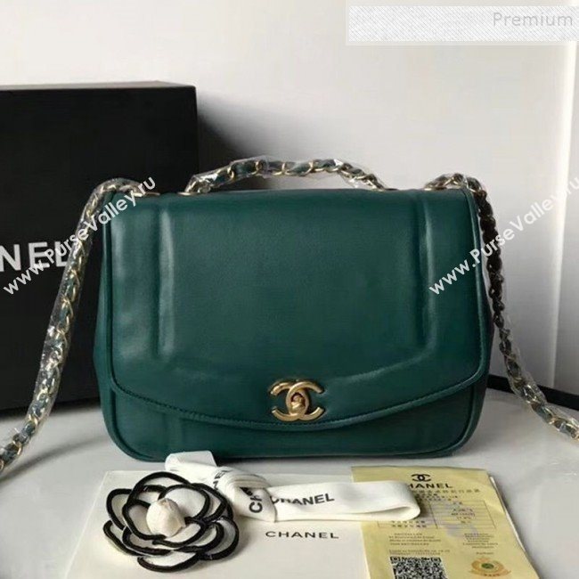 Chanel Lambskin Medium Flap Bag AS1178 Green 2019 (KAIS-9111806)