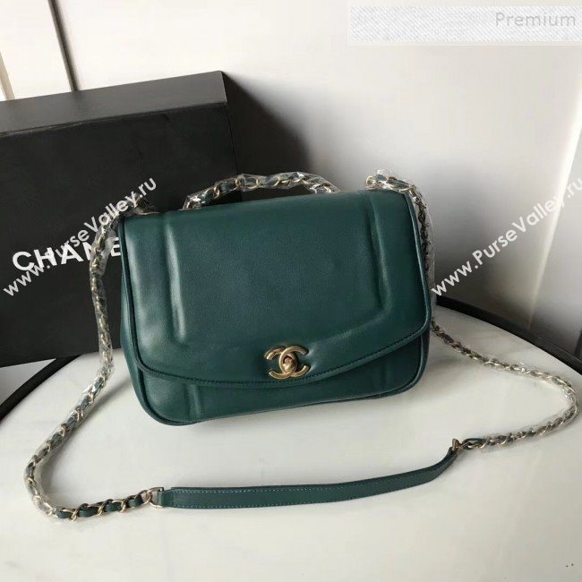 Chanel Lambskin Medium Flap Bag AS1178 Green 2019 (KAIS-9111806)