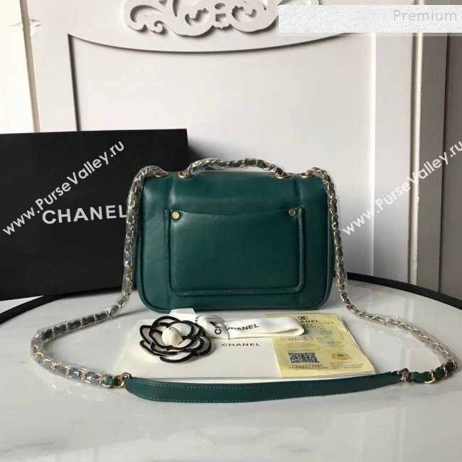 Chanel Lambskin Medium Flap Bag AS1178 Green 2019 (KAIS-9111806)