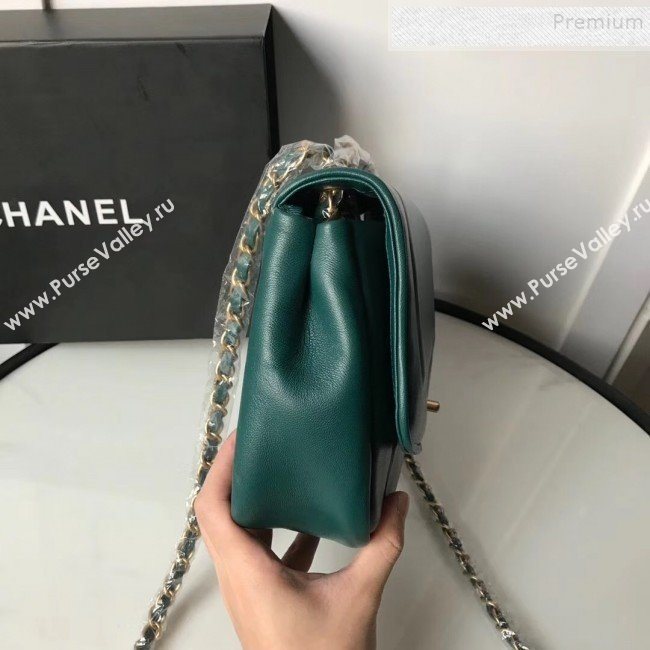 Chanel Lambskin Medium Flap Bag AS1178 Green 2019 (KAIS-9111806)
