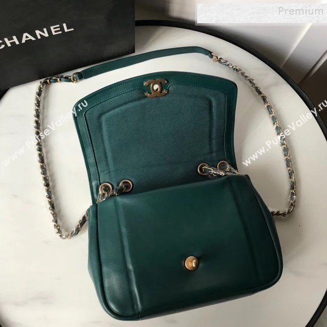 Chanel Lambskin Medium Flap Bag AS1178 Green 2019 (KAIS-9111806)