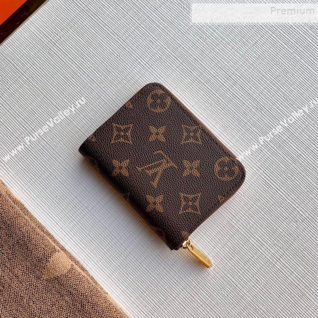 Louis Vuitton Damier Ebene Canvas Printed Zippy Coin Purse Wallet N60258 Pink 2019 (KD-9111813)