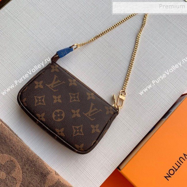 Louis Vuitton Monogram Canvas Print Mini Pochette Accessoires Pouch M68489 Blue 2019 (KD-9111815)