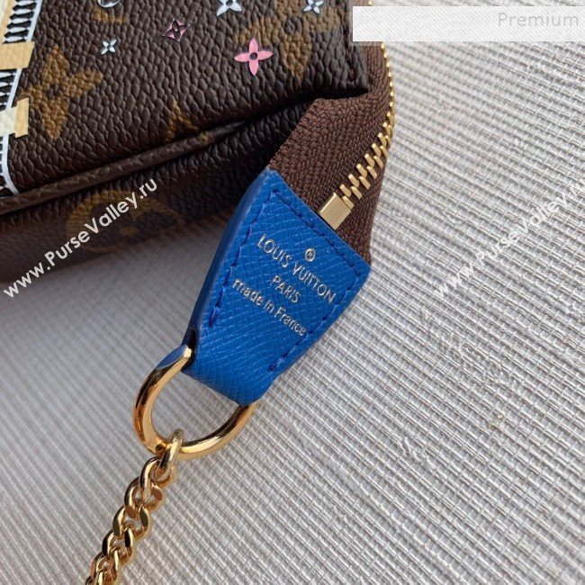 Louis Vuitton Monogram Canvas Print Mini Pochette Accessoires Pouch M68489 Blue 2019 (KD-9111815)