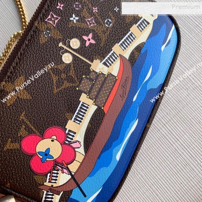 Louis Vuitton Monogram Canvas Print Mini Pochette Accessoires Pouch M68489 Blue 2019 (KD-9111815)