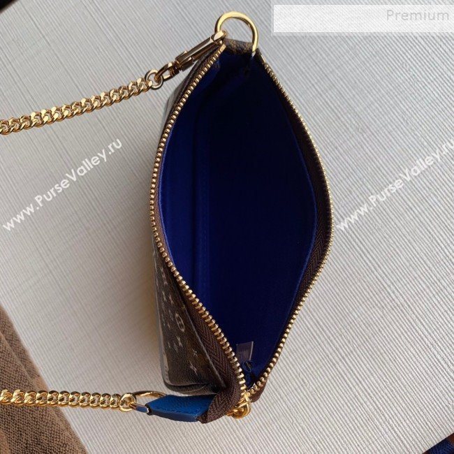 Louis Vuitton Monogram Canvas Print Mini Pochette Accessoires Pouch M68489 Blue 2019 (KD-9111815)