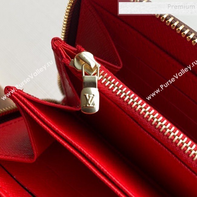 Louis Vuitton Monogram Canvas Print Zippy Wallet M68487 Red 2019 (KD-9111816)