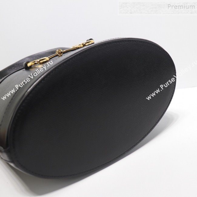 Gucci 1955 Horsebit Bucket Bag 602118 Black Leather 2019 (DLH-9111902)