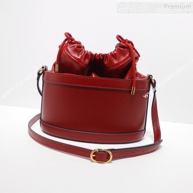 Gucci 1955 Horsebit Bucket Bag 602118 Red Leather 2019 (DLH-9111904)