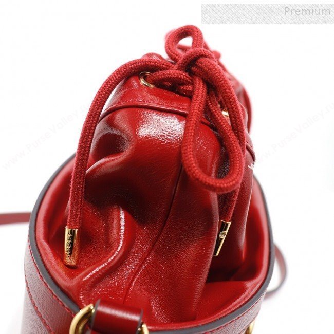 Gucci 1955 Horsebit Bucket Bag 602118 Red Leather 2019 (DLH-9111904)