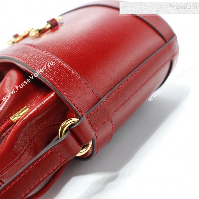 Gucci 1955 Horsebit Bucket Bag 602118 Red Leather 2019 (DLH-9111904)