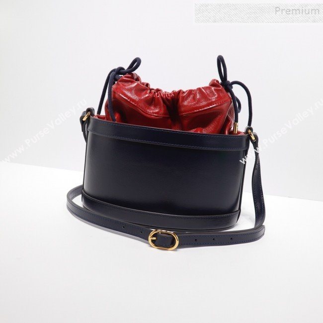 Gucci 1955 Horsebit Bucket Bag 602118 Blue/Red 2019 (DLH-9111903)
