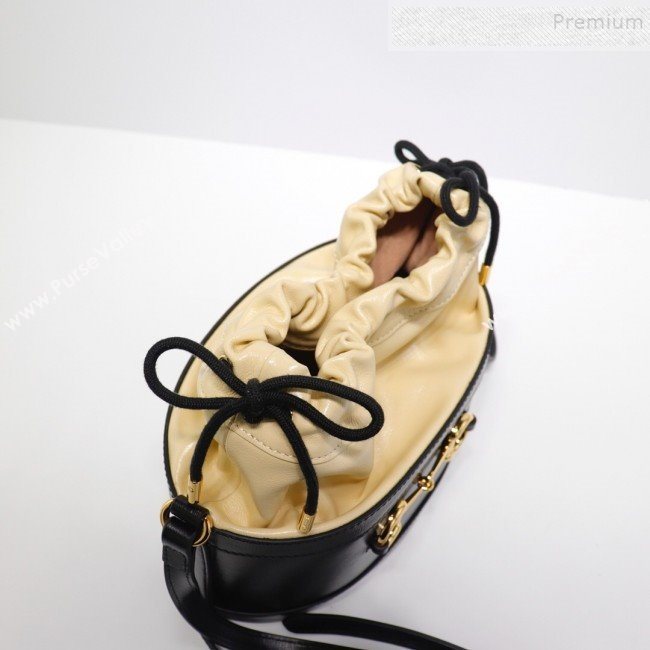 Gucci 1955 Horsebit Bucket Bag 602118 Apricot/Black 2019 (DLH-9111905)