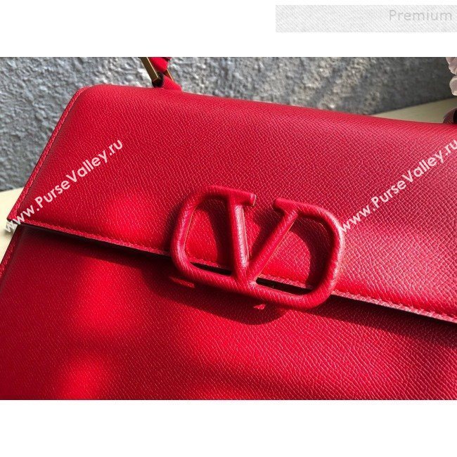 Valentino Large VSLING Grainy Calfskin Top Handle Bag 0530 Red 2019 (JIND-9111913)