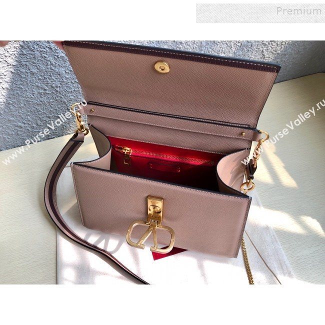 Valentino Large VSLING Grainy Calfskin Top Handle Bag 0530 Pink 2019 (JIND-9111914)