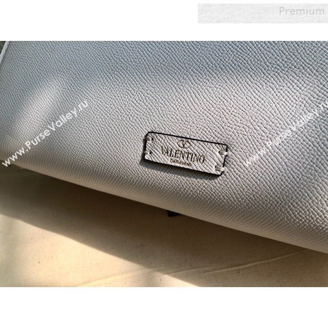 Valentino Large VSLING Grainy Calfskin Top Handle Bag 0530 White 2019 (JIND-9111915)