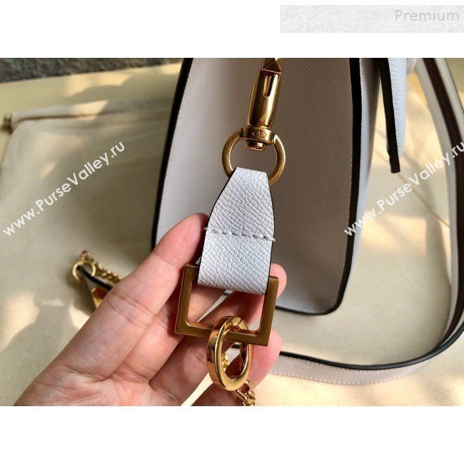 Valentino Large VSLING Grainy Calfskin Top Handle Bag 0530 White 2019 (JIND-9111915)