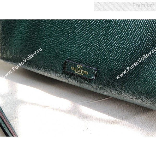 Valentino Large VSLING Grainy Calfskin Top Handle Bag 0530 Green 2019 (JIND-9111916)