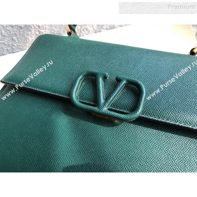 Valentino Large VSLING Grainy Calfskin Top Handle Bag 0530 Green 2019 (JIND-9111916)