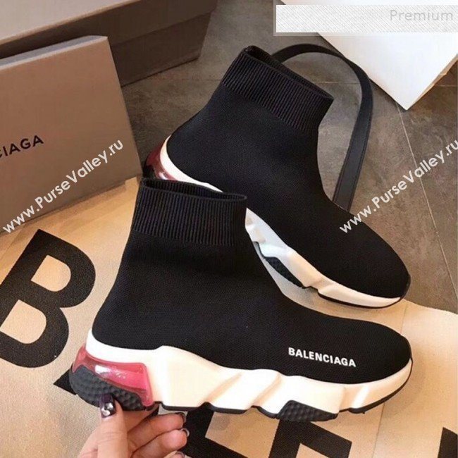 Balenciaga Stretch Knit Sock Speed Boot Sneakers Black/Pink 2019 (EM-9112001)