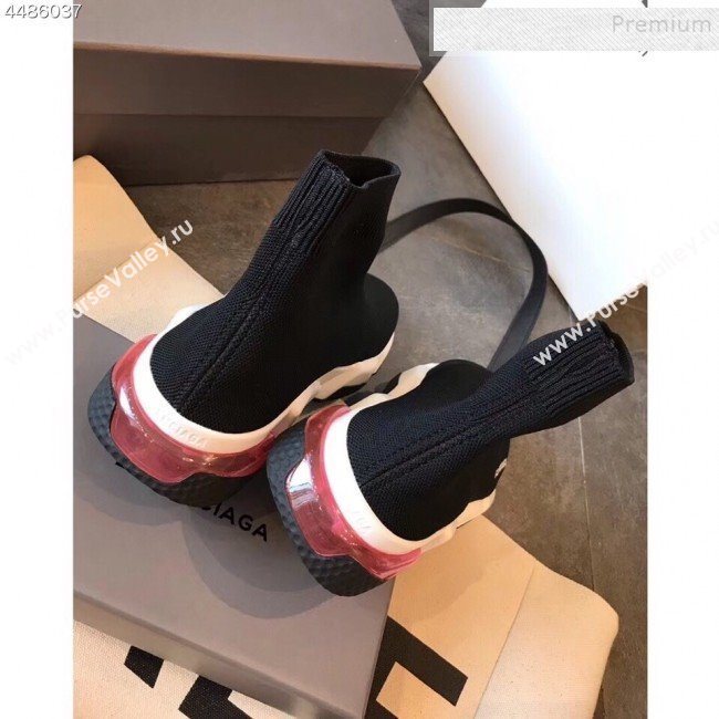 Balenciaga Stretch Knit Sock Speed Boot Sneakers Black/Pink 2019 (EM-9112001)