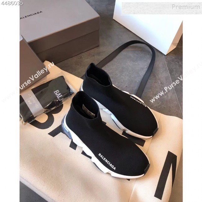 Balenciaga Stretch Knit Sock Speed Boot Sneakers Black/White 2019 (EM-9112003)