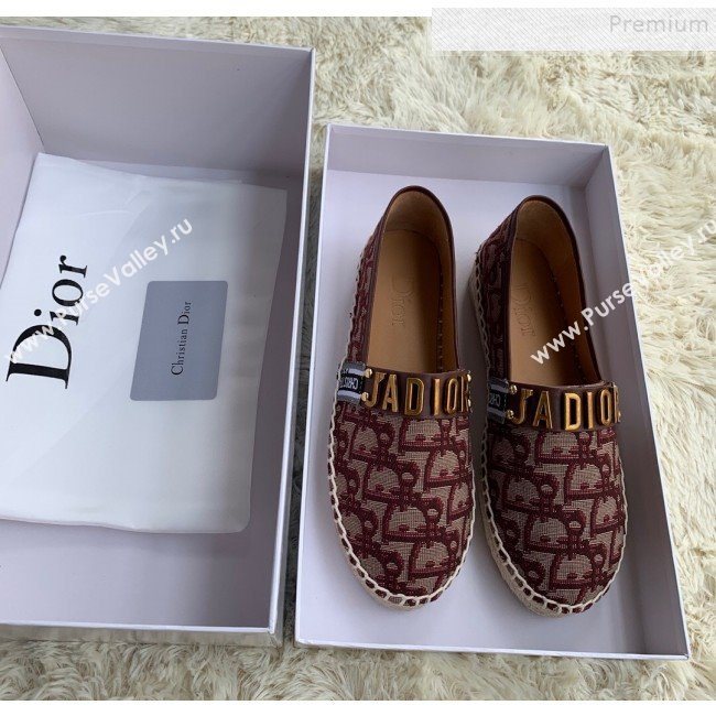 Dior JAdior Espadrilles in Burgundy Oblique Canvas 2019 (HANB-9112009)