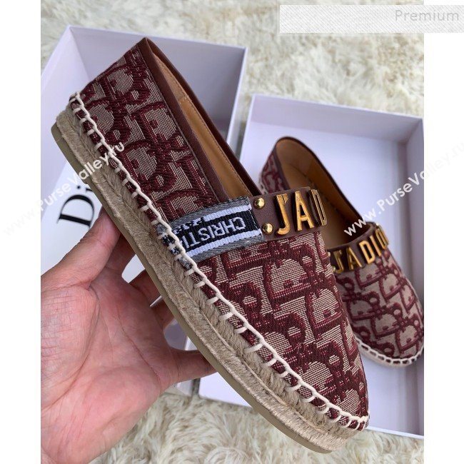 Dior JAdior Espadrilles in Burgundy Oblique Canvas 2019 (HANB-9112009)