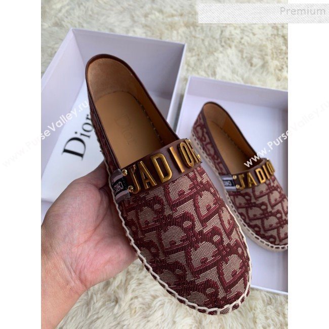 Dior JAdior Espadrilles in Burgundy Oblique Canvas 2019 (HANB-9112009)
