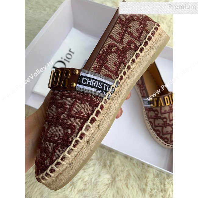 Dior JAdior Espadrilles in Burgundy Oblique Canvas 2019 (HANB-9112009)