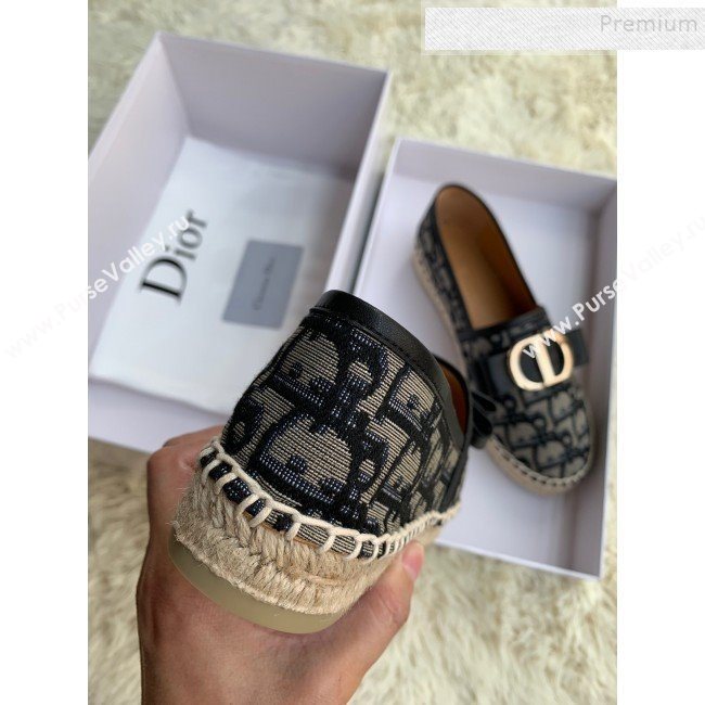 Dior CD Bow Espadrilles in Blue Oblique Canvas 2019 (HANB-9112012)