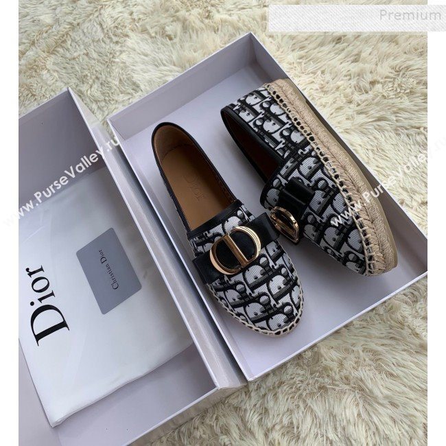 Dior CD Bow Espadrilles in Black Oblique Canvas 2019 (HANB-9112014)