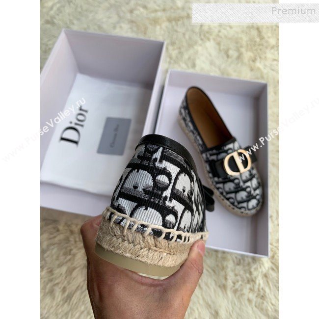 Dior CD Bow Espadrilles in Black Oblique Canvas 2019 (HANB-9112014)