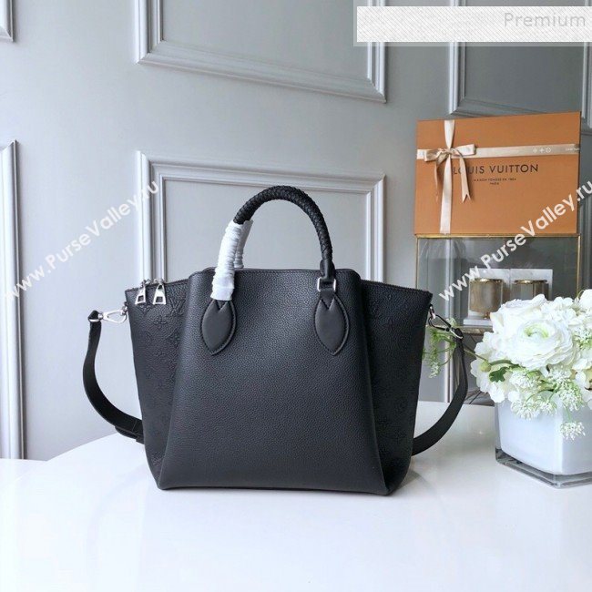 Louis Vuitton Haumea Mahina Perforated Leather Top Handle Bag M55029 Black 2019 (KD-9112111)