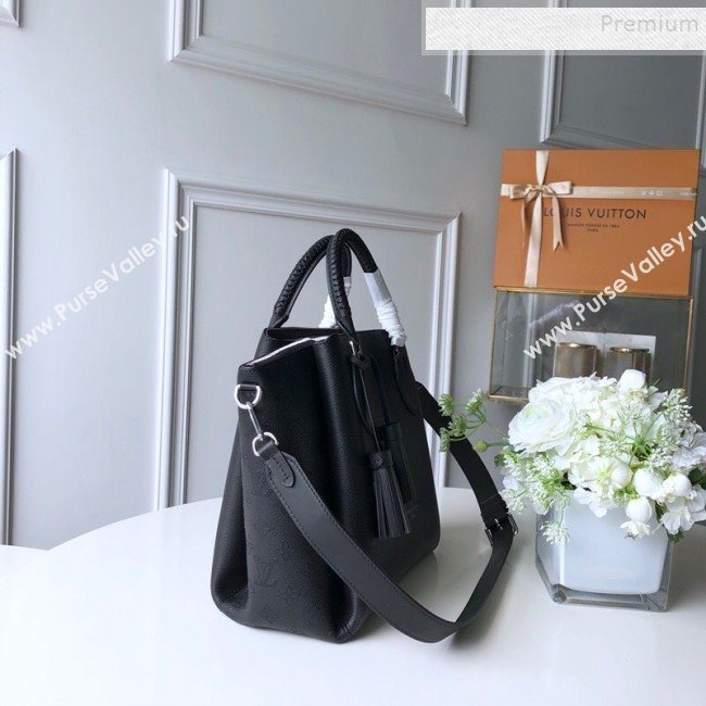 Louis Vuitton Haumea Mahina Perforated Leather Top Handle Bag M55029 Black 2019 (KD-9112111)