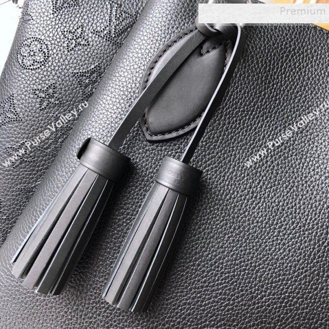 Louis Vuitton Haumea Mahina Perforated Leather Top Handle Bag M55029 Black 2019 (KD-9112111)